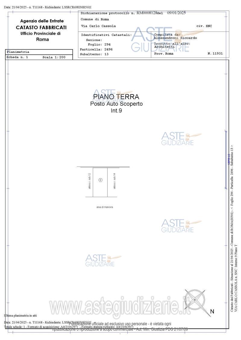 Planimetria del bene