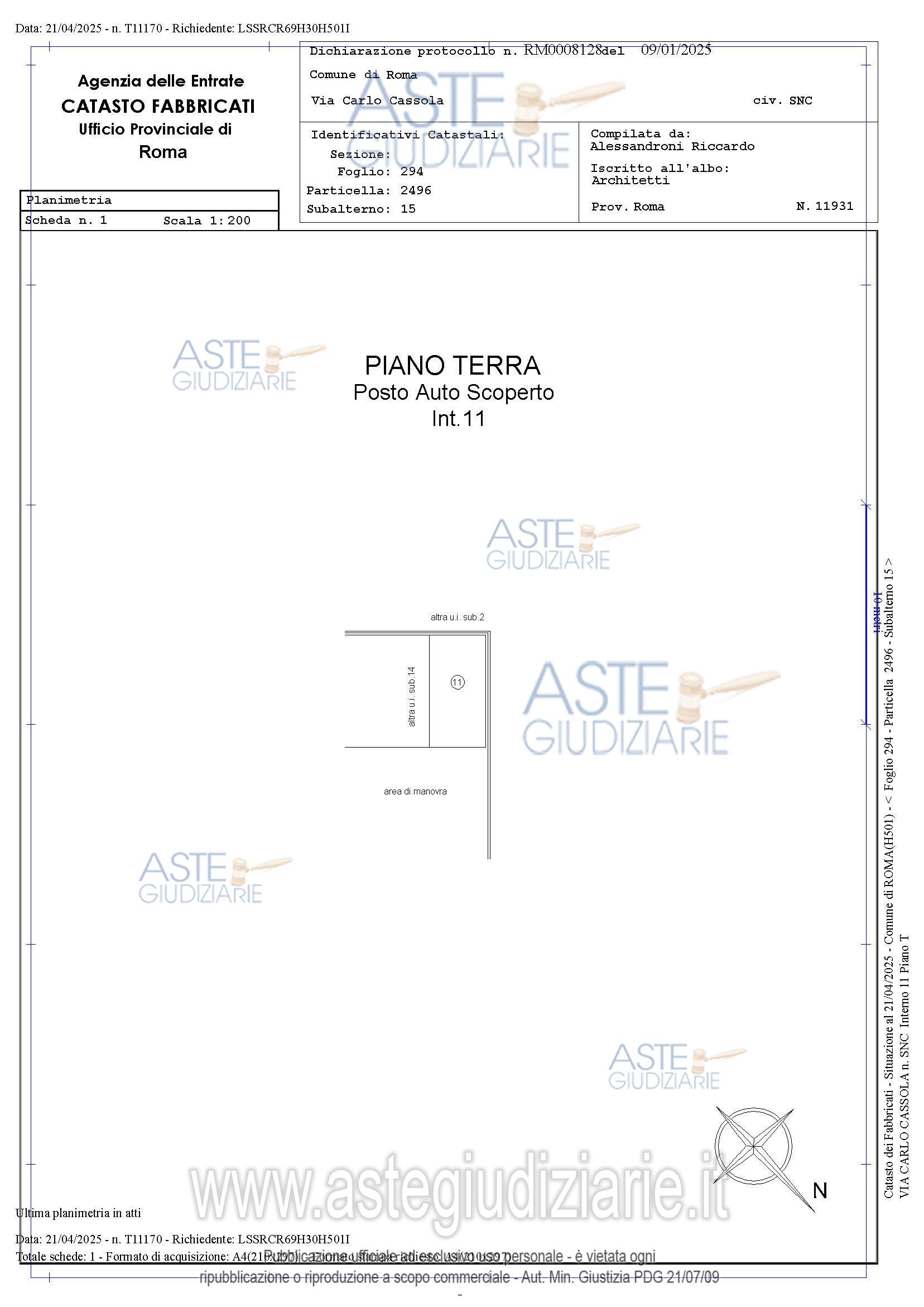 Planimetria del bene