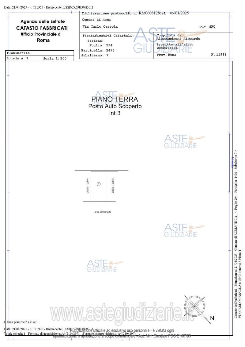 Planimetria del bene