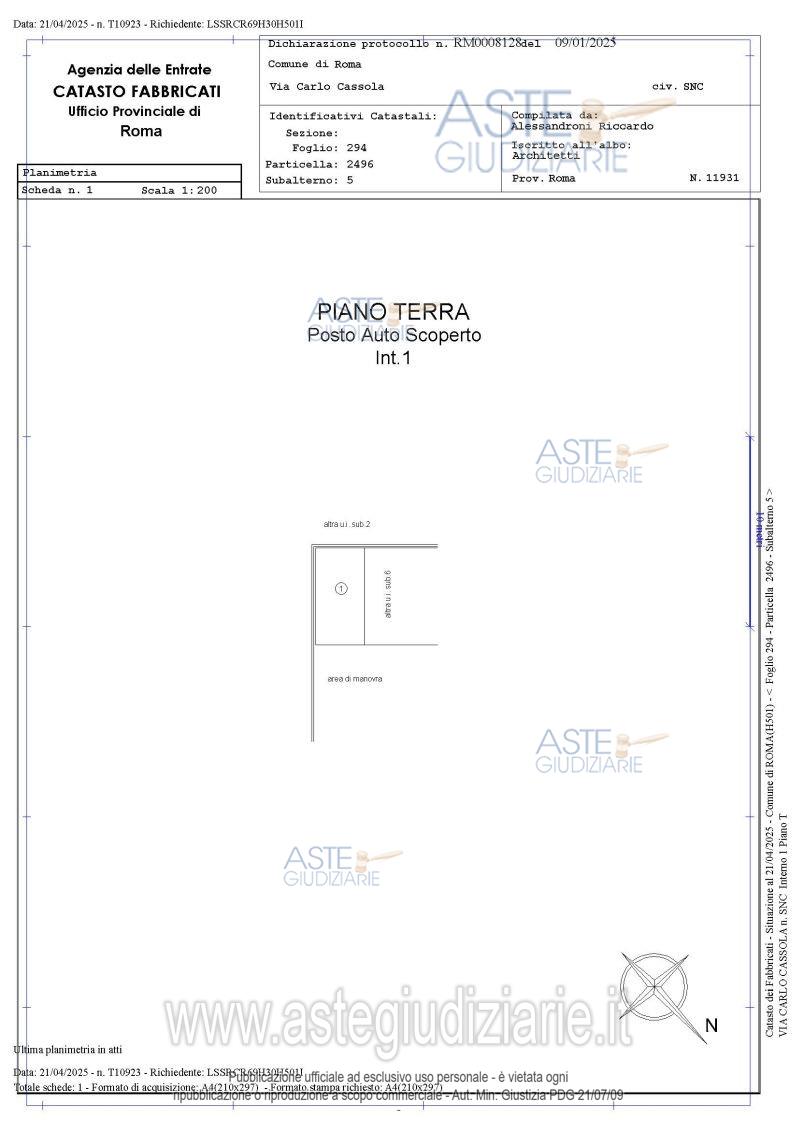 Planimetria del bene