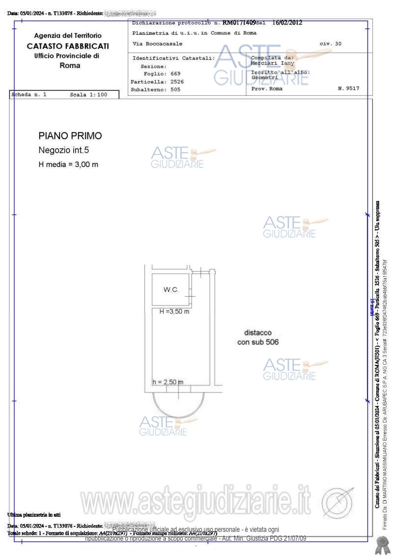 Planimetria del bene