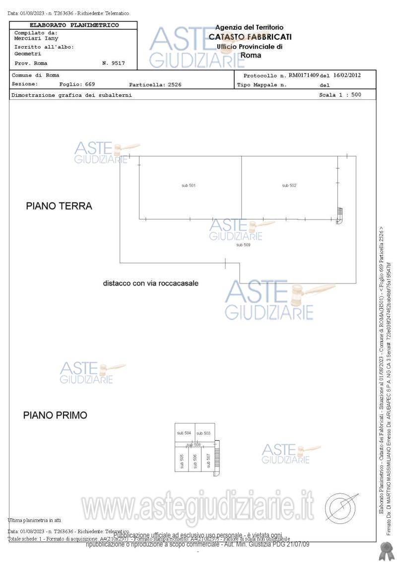 Planimetria del bene