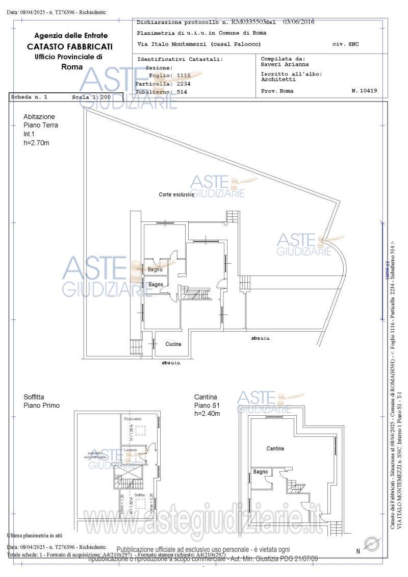 Planimetria del bene