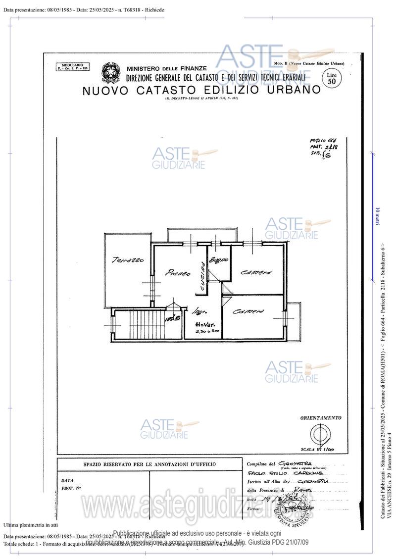 Planimetria del bene