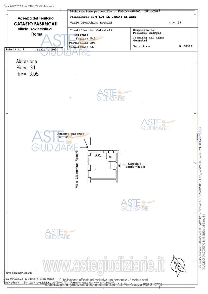 Planimetria del bene