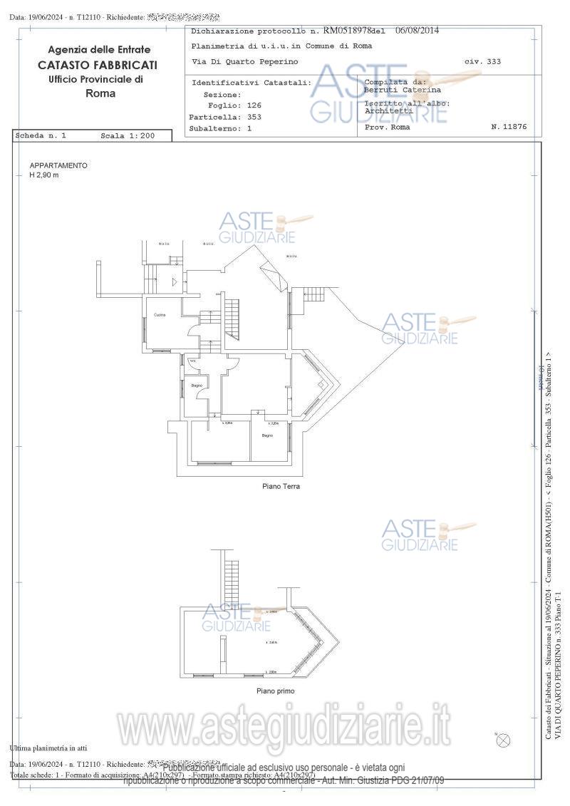 Planimetria del bene