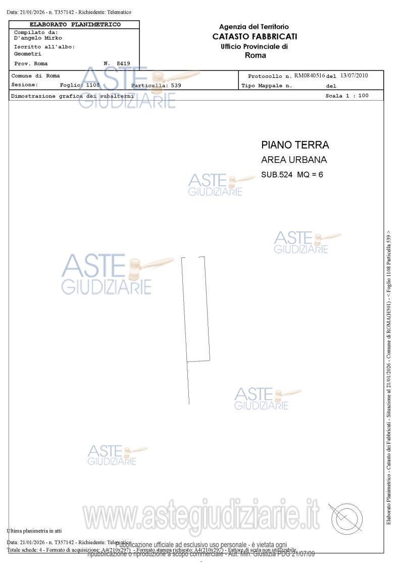 Planimetria del bene