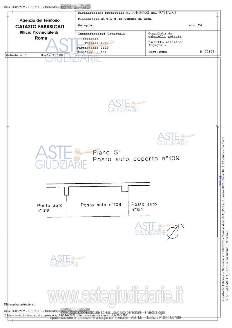 Planimetria del bene