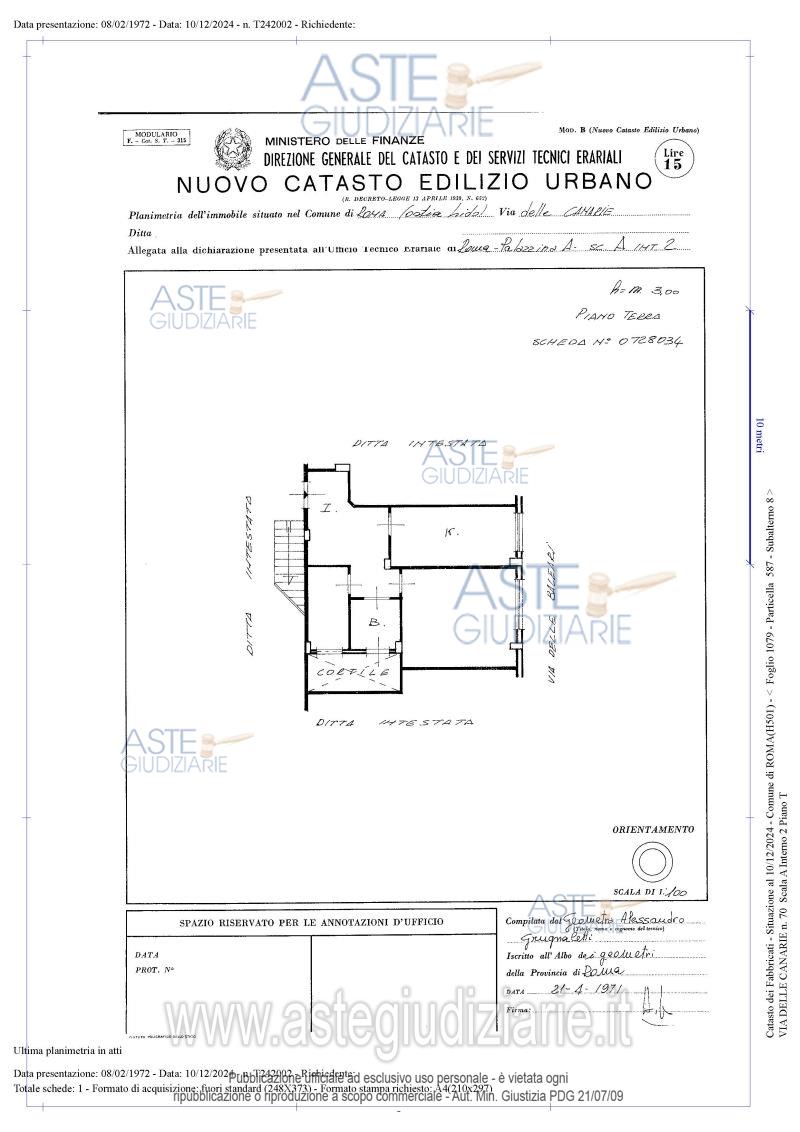 Planimetria del bene