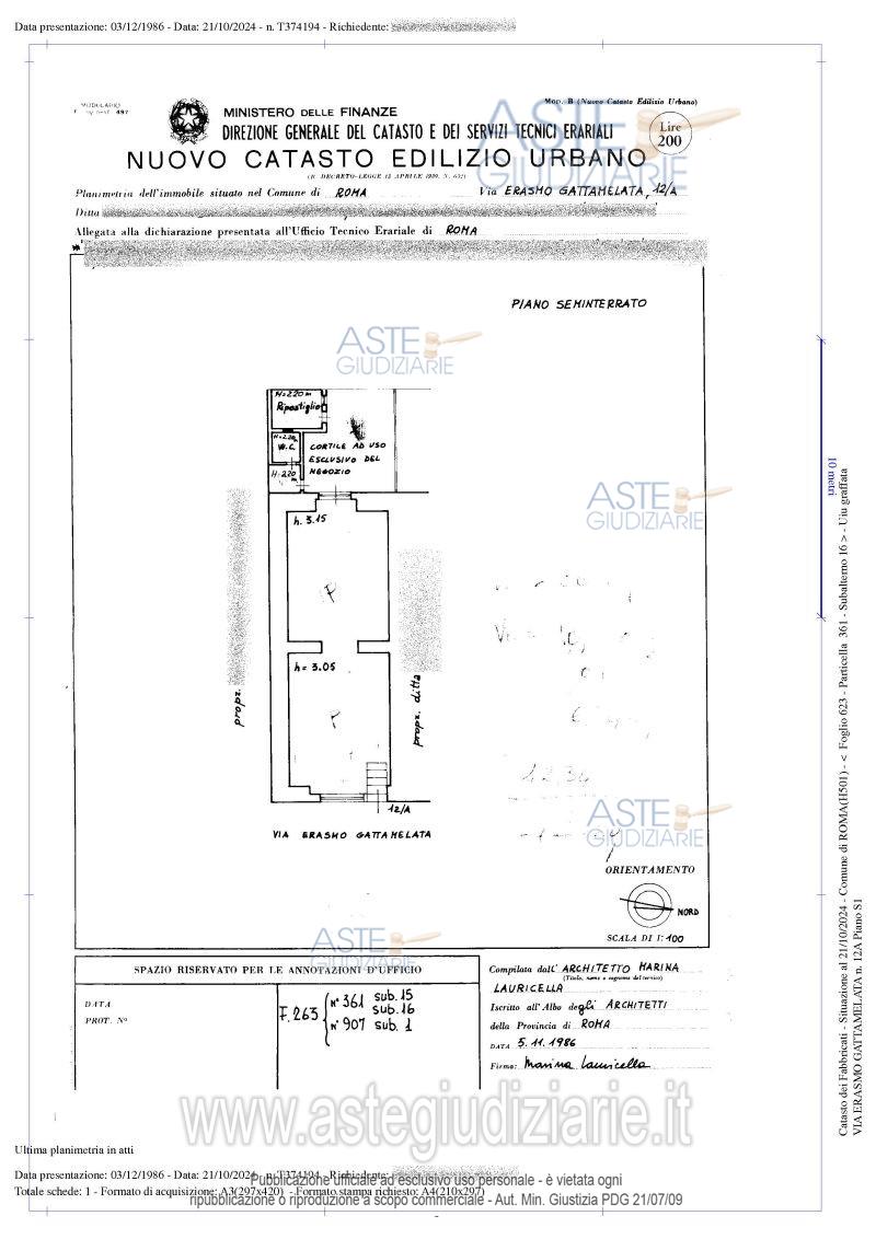 Planimetria del bene