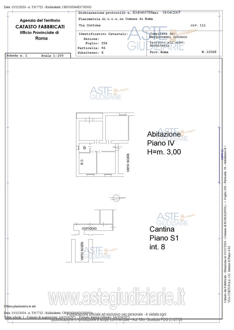 Planimetria del bene