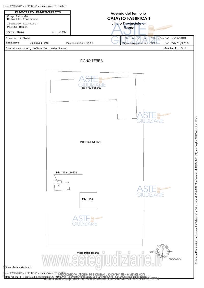 Planimetria del bene