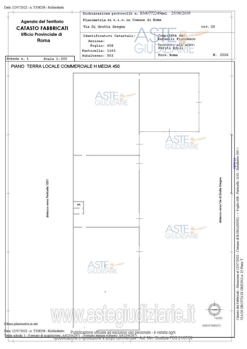 Planimetria del bene