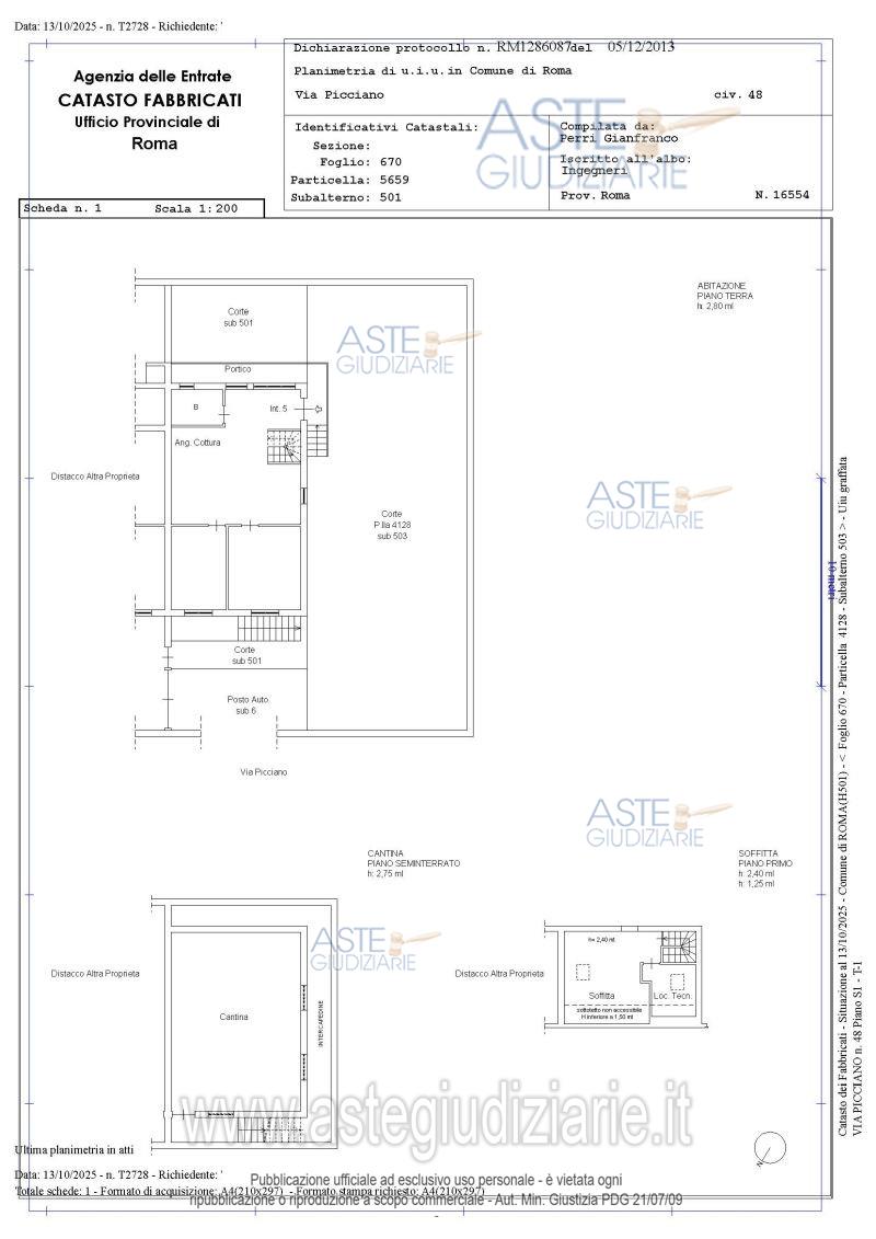 Planimetria del bene