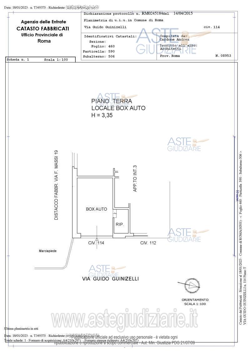 Planimetria del bene