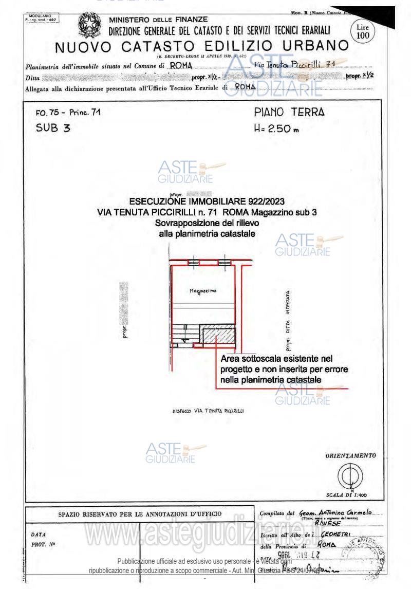 Planimetria del bene