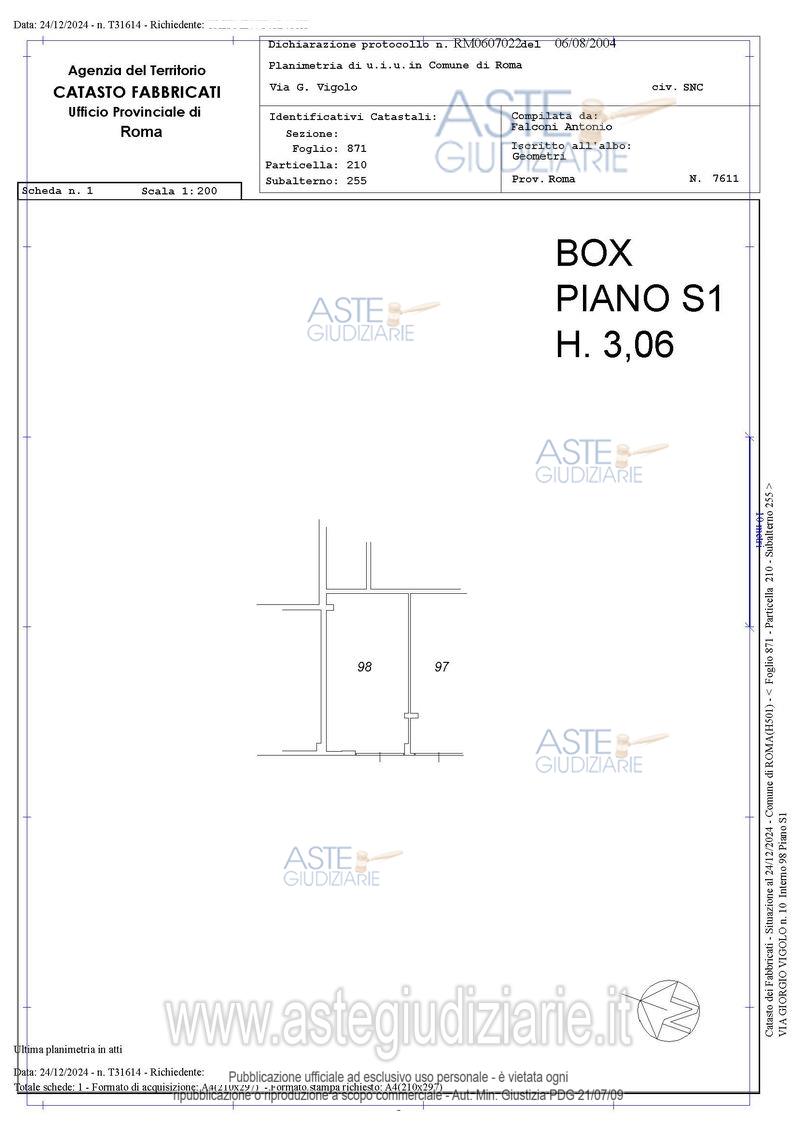 Planimetria del bene