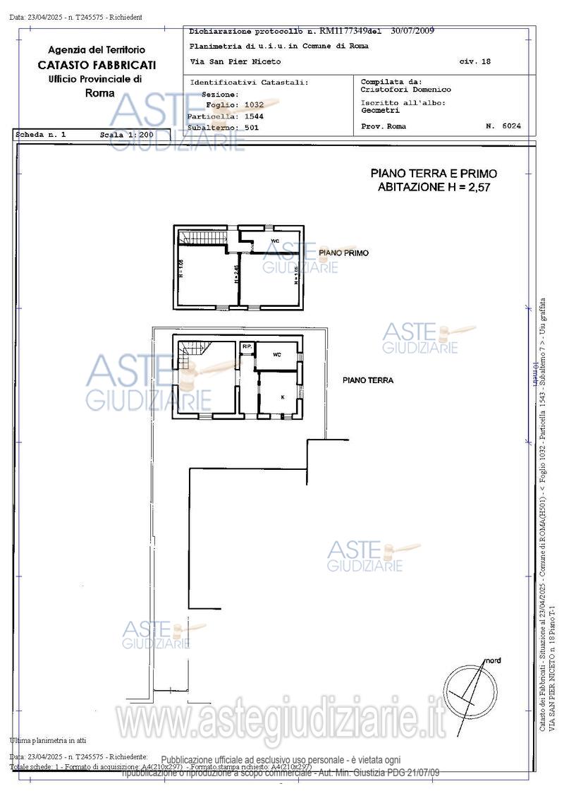 Planimetria del bene