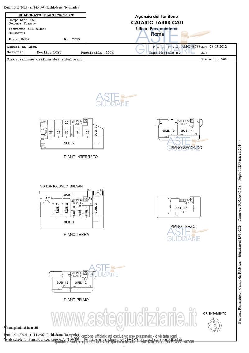 Planimetria del bene