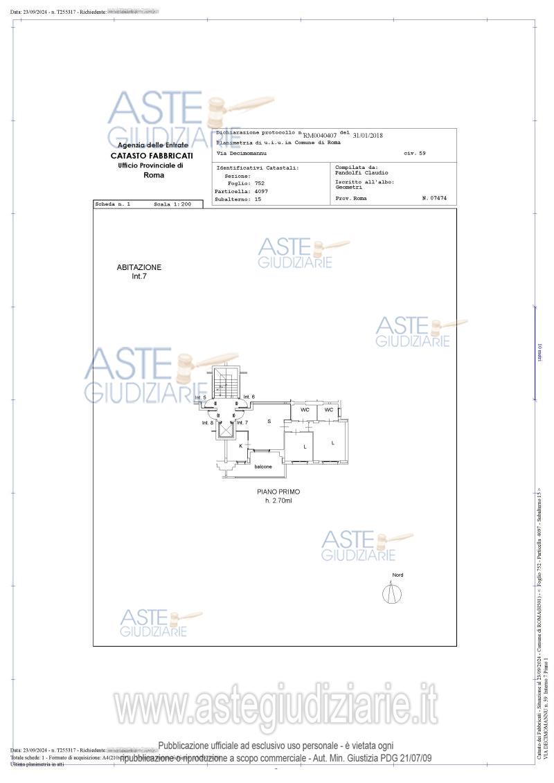 Planimetria del bene