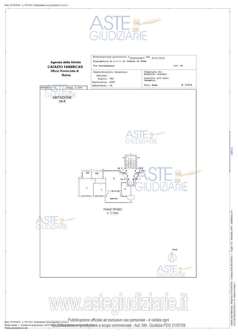 Planimetria del bene