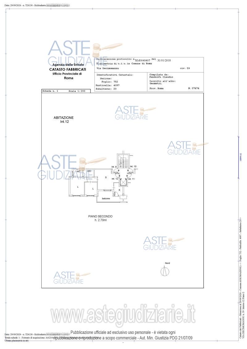 Planimetria del bene