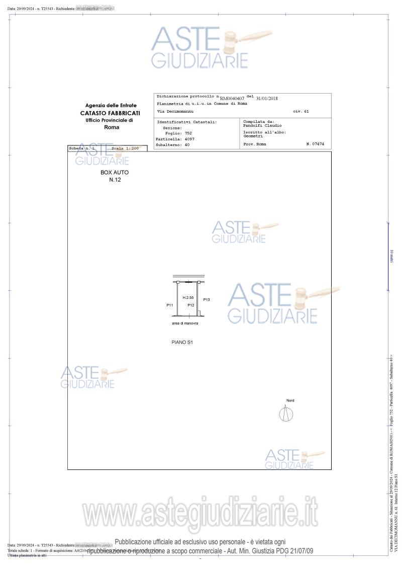 Planimetria del bene