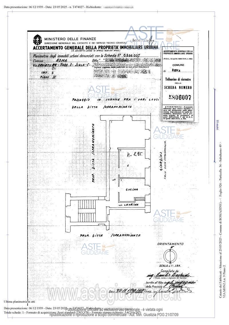 Planimetria del bene