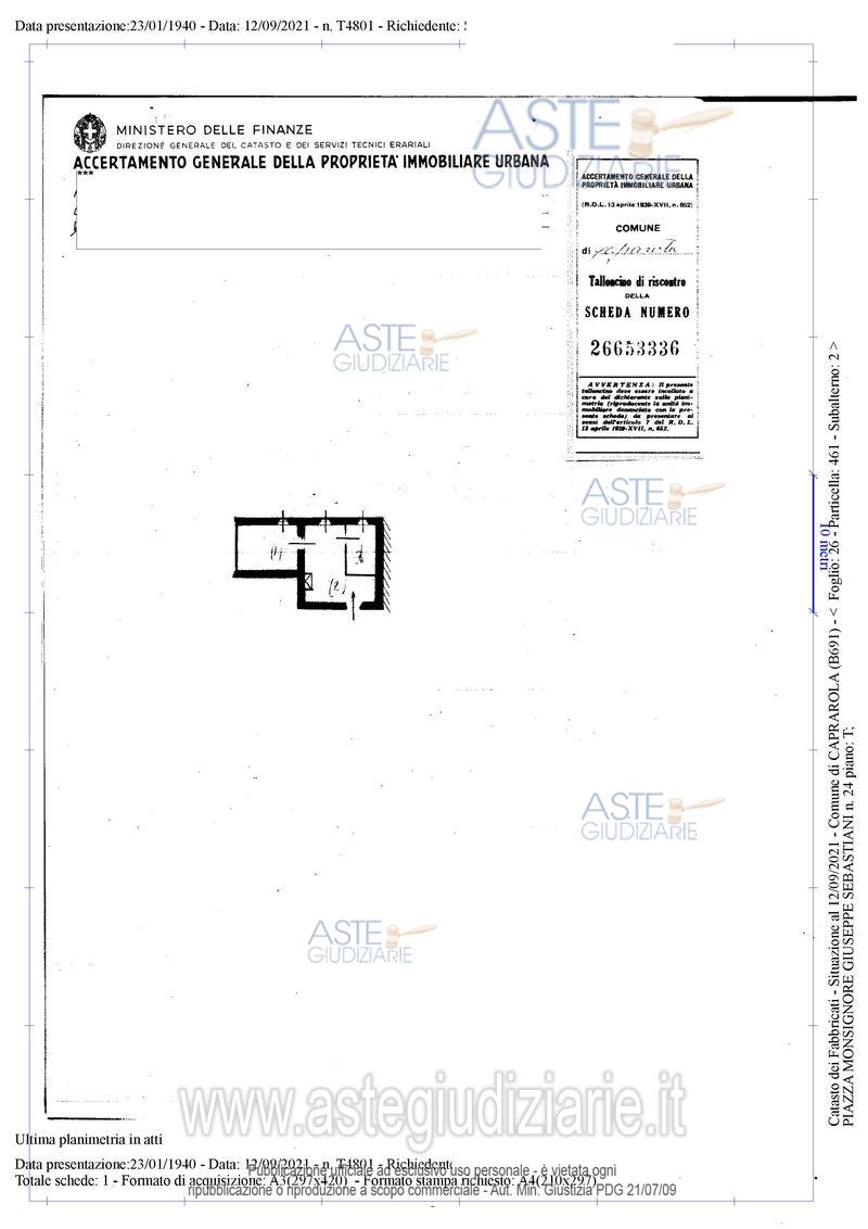 Planimetria del bene