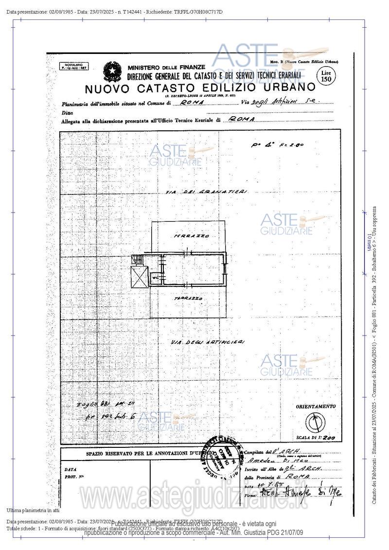 Planimetria del bene