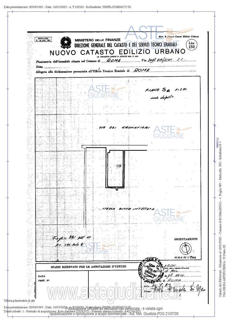 Planimetria del bene