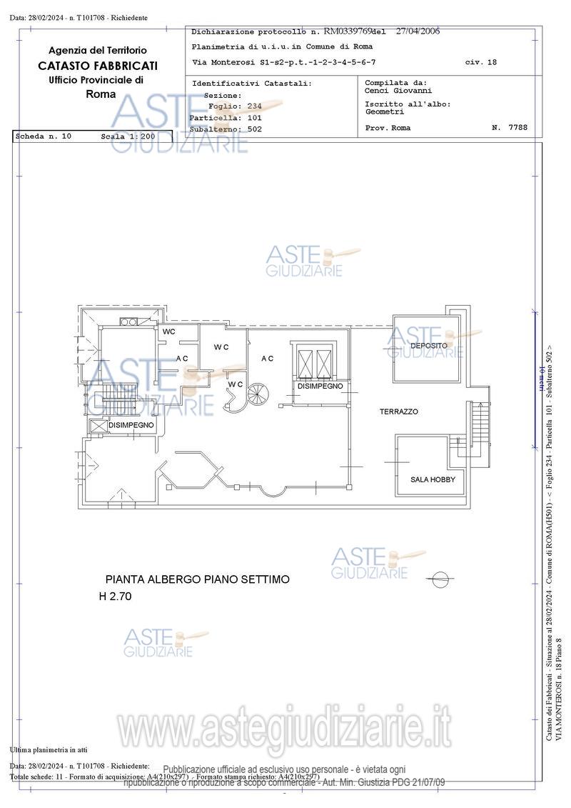 Planimetria del bene