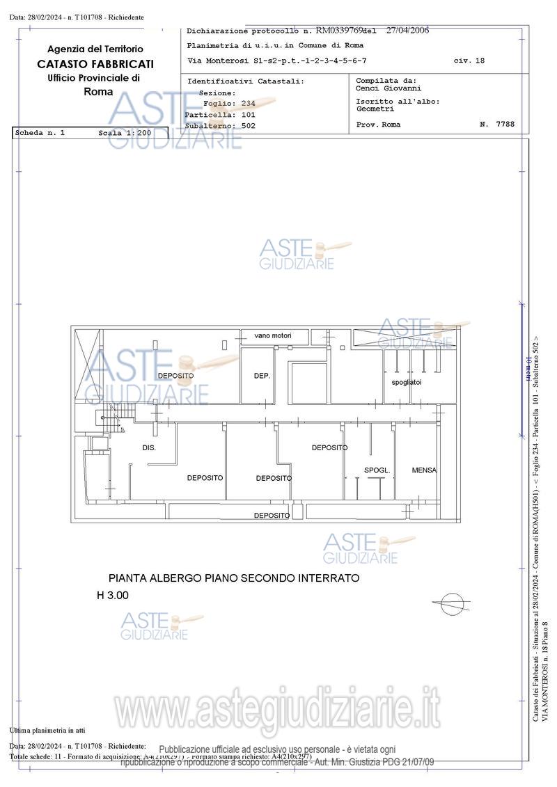 Planimetria del bene