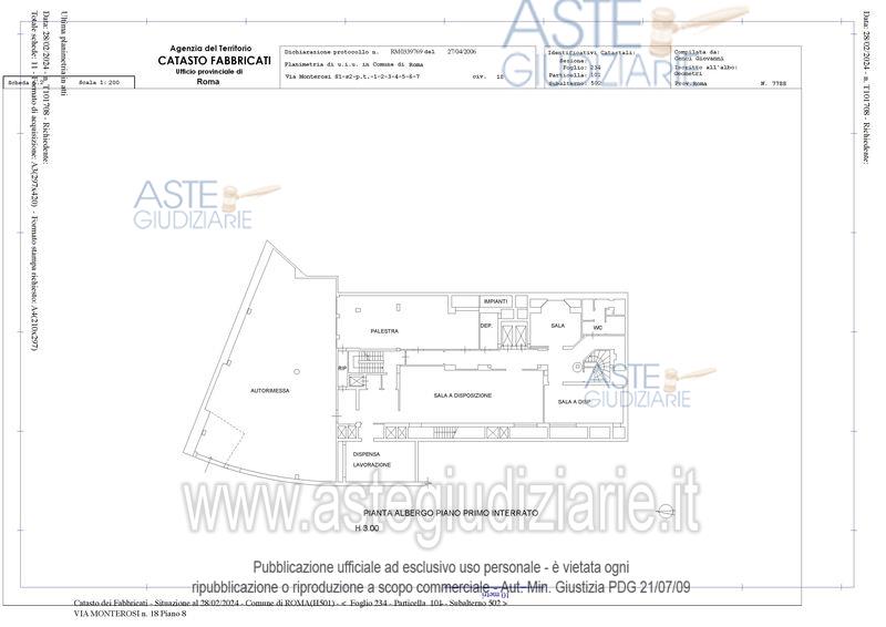 Planimetria del bene