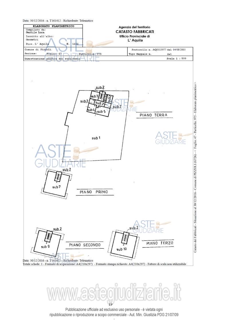 Planimetria del bene