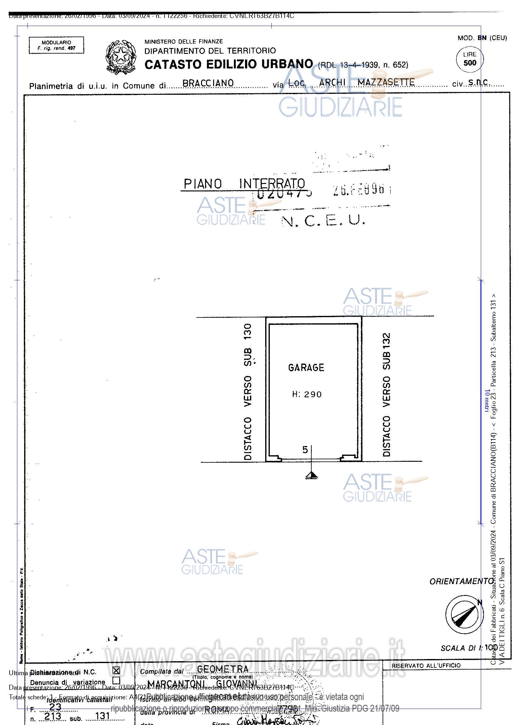 Planimetria del bene