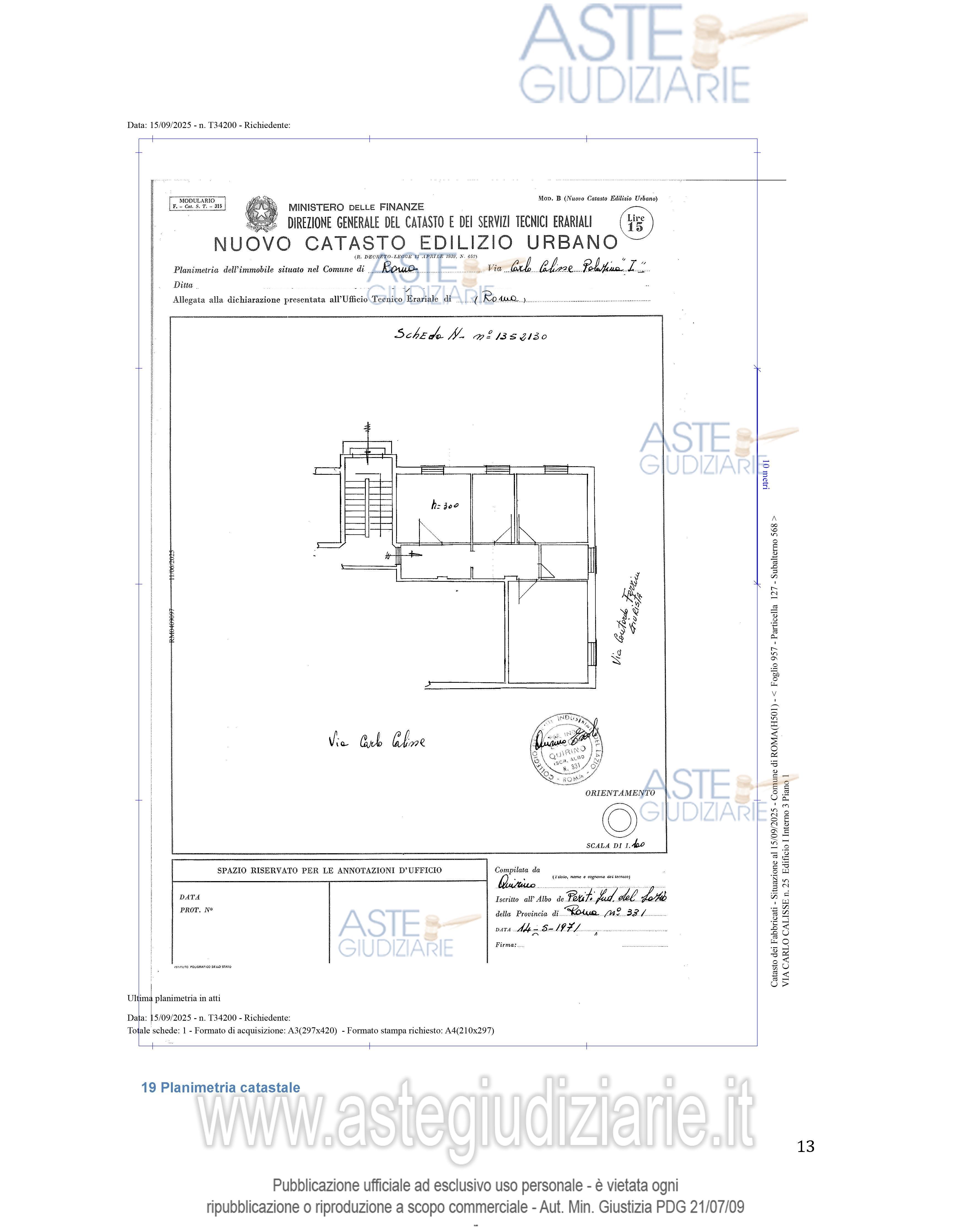 Planimetria del bene