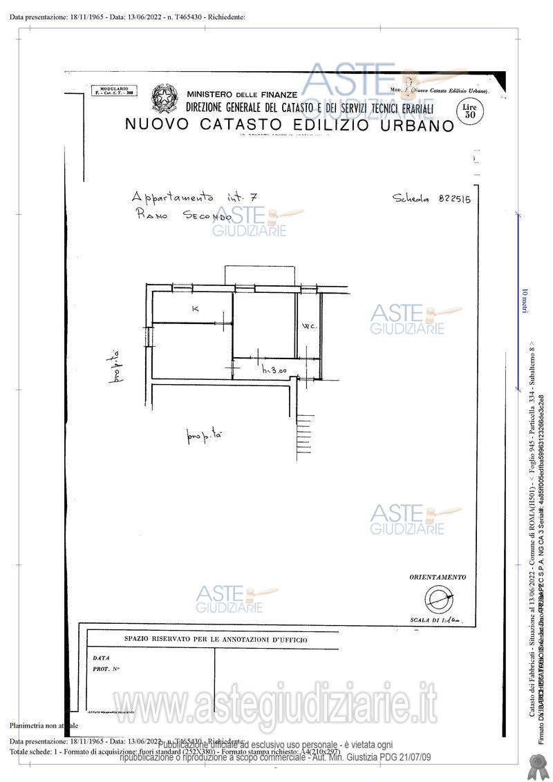 Planimetria del bene