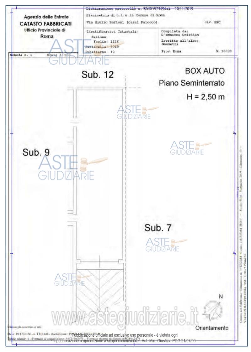 Planimetria del bene