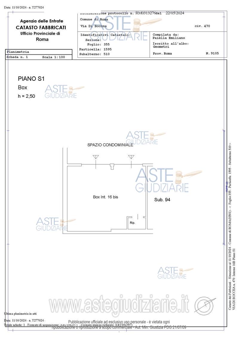 Planimetria del bene