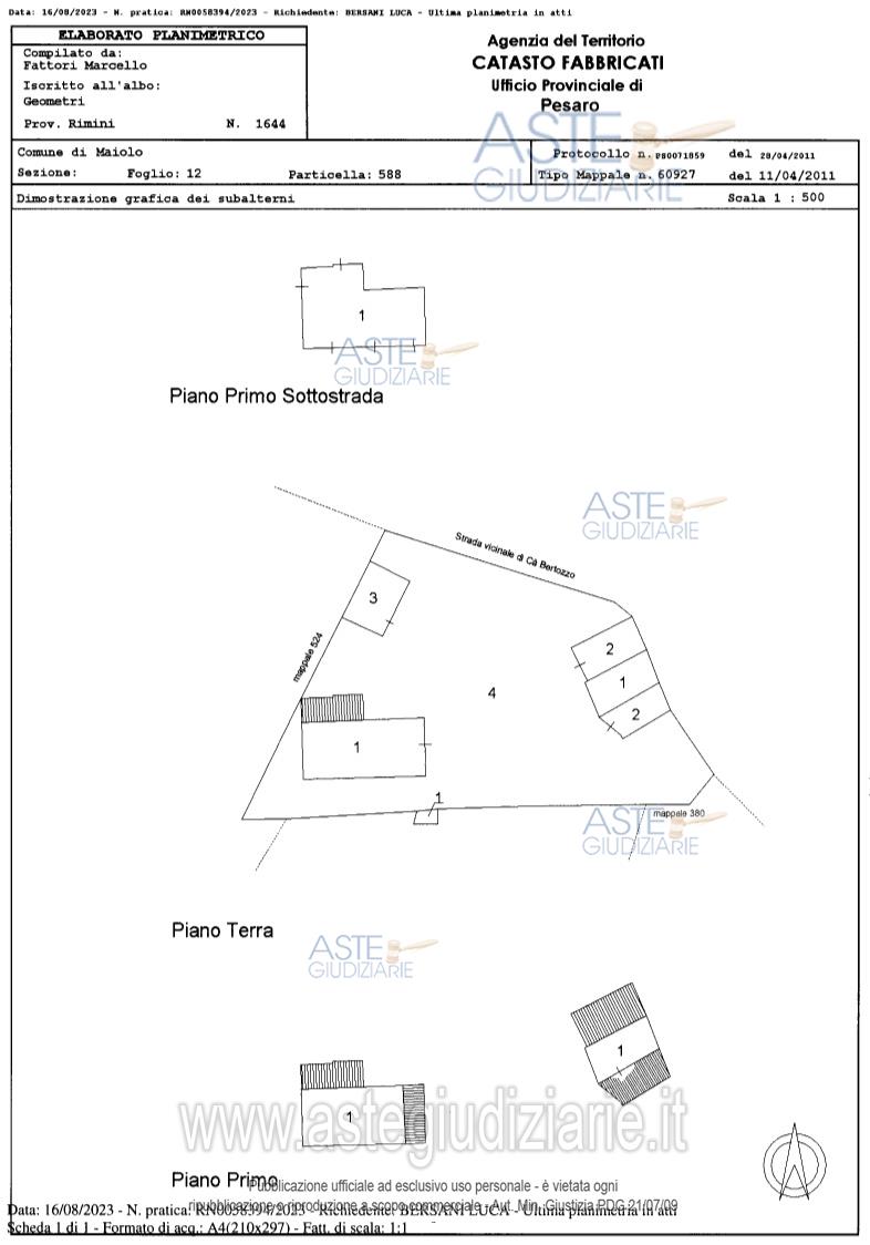Planimetria del bene