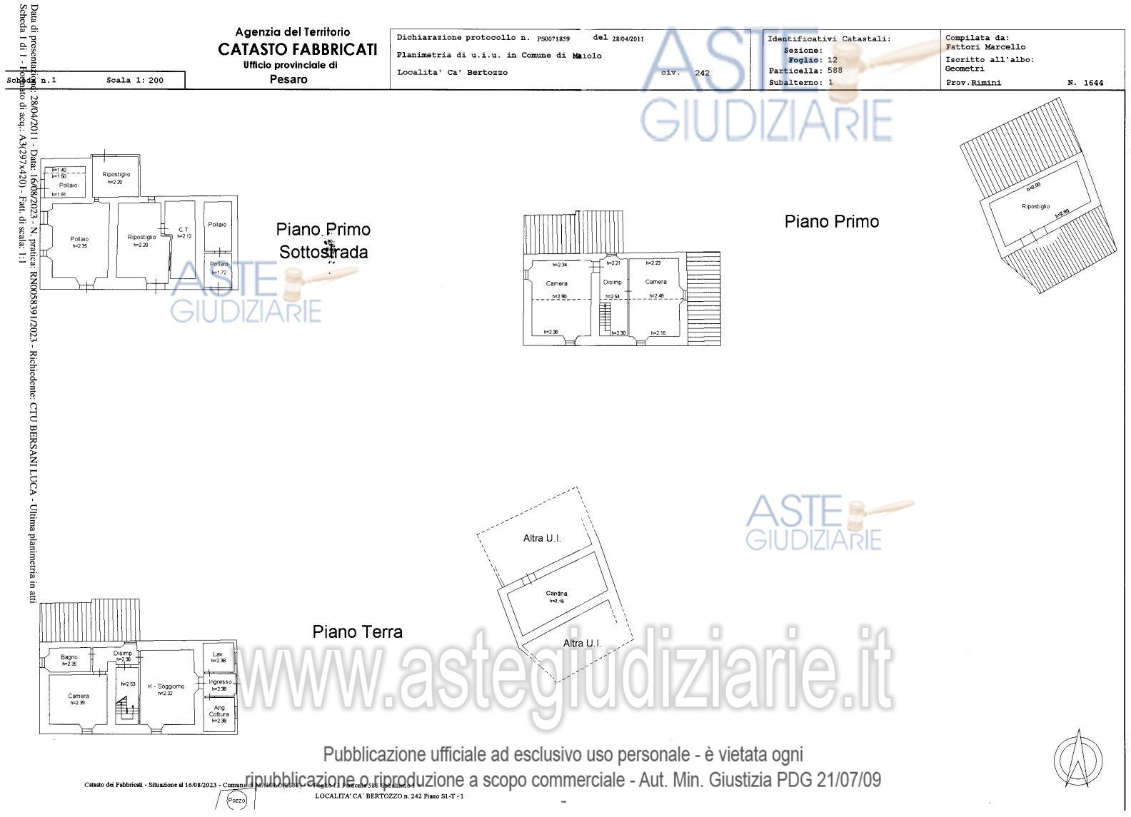 Planimetria del bene