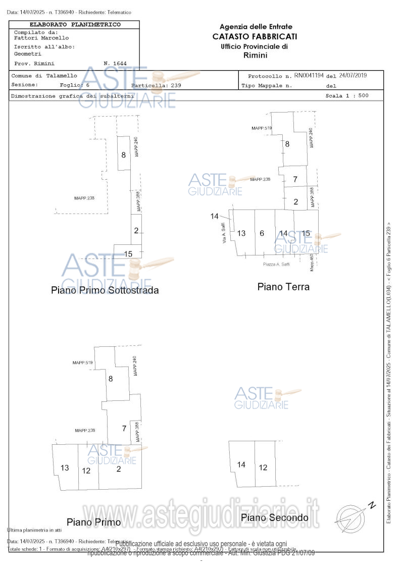 Planimetria del bene
