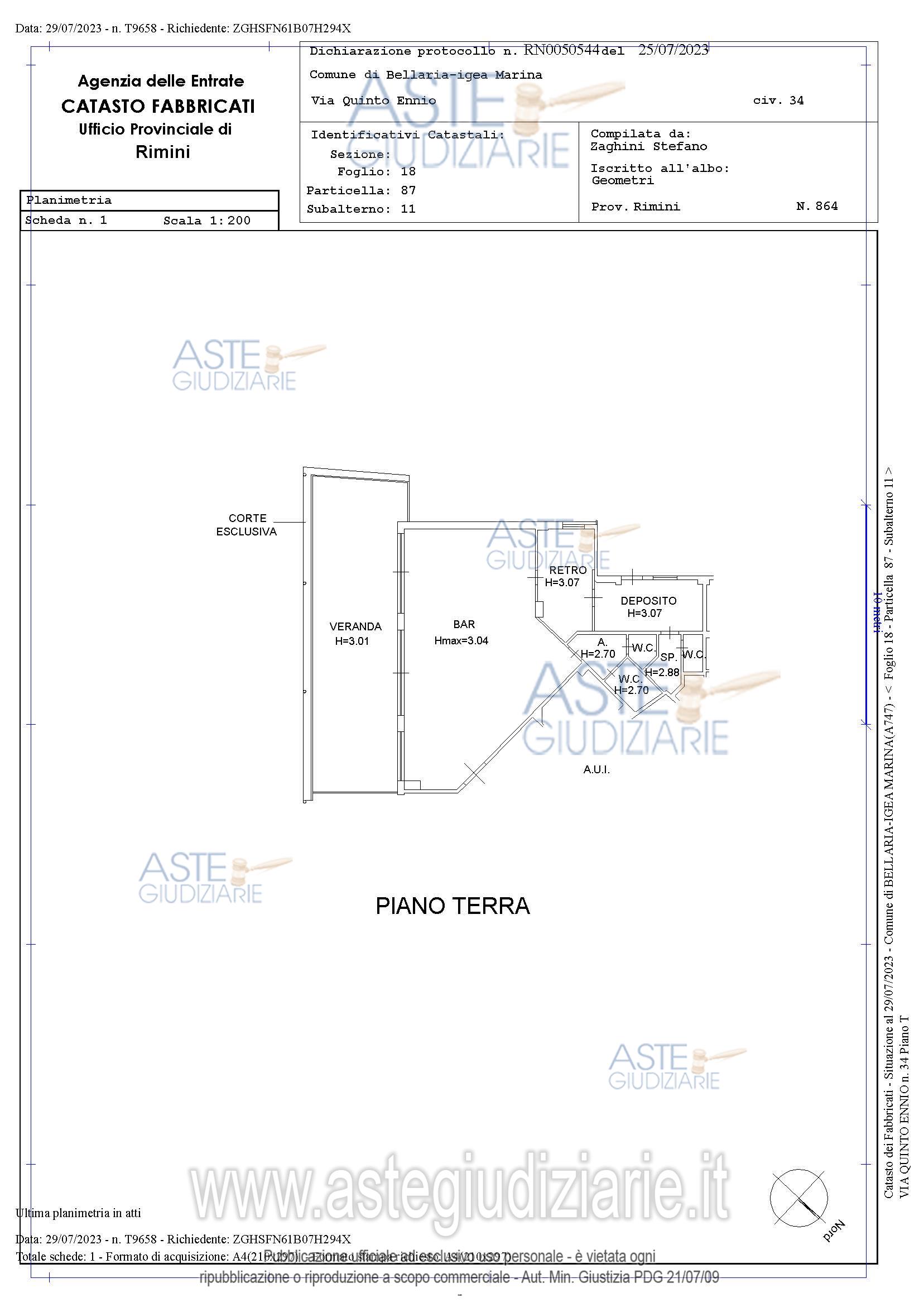 Planimetria del bene