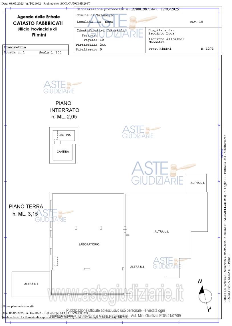 Planimetria del bene