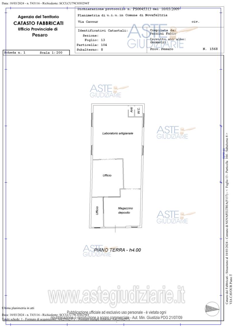 Planimetria del bene