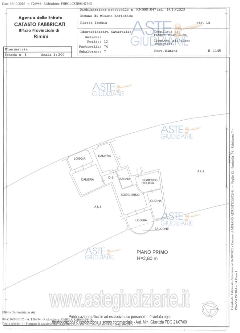 Planimetria del bene