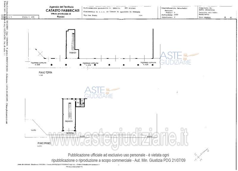 Planimetria del bene
