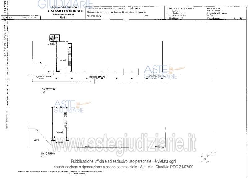 Planimetria del bene