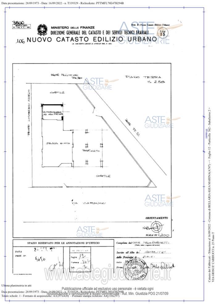 Planimetria del bene